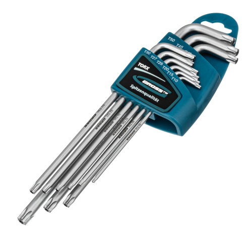 Набор ключей имбусовых Torx -TT, 9 шт: T10-T50, экстра-длинные, S2, сатинированные Gross по ценам производителя в Уфе с доставкой по всей России