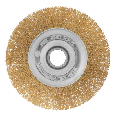 Щетка для УШМ, 150 мм, посадка 22.2 мм, плоская, латунированная витая проволока Matrix по ценам производителя в Уфе с доставкой по всей России