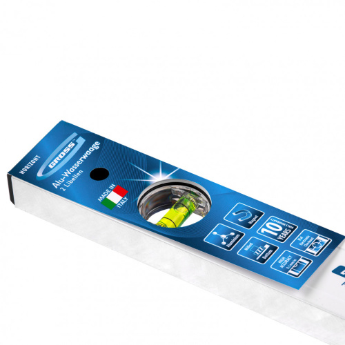 Уровень алюминиевый, 400 мм, фрезерованный, 2 глазка, магнитный Gross по ценам производителя в Уфе с доставкой по всей России