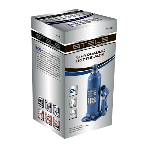 Домкрат гидравлический бутылочный, 2 т, h подъема 178-338 мм Stels по ценам производителя в Уфе с доставкой по всей России