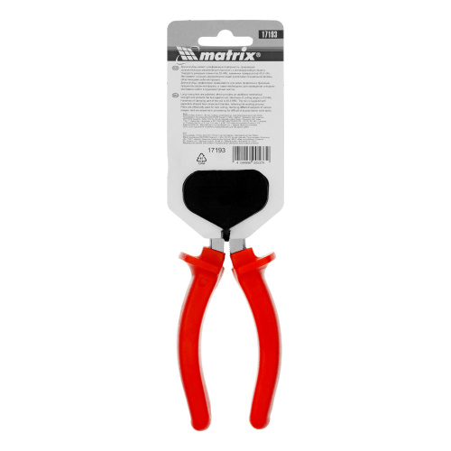 Длинногубцы прямые Econom, 180 мм, шлифованные, пластмассовые рукоятки Matrix по ценам производителя в Уфе с доставкой по всей России