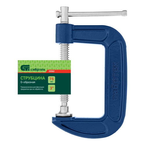 Струбцина G-образная, 75 мм Сибртех купить в Москве с доставкой по всей России | ProtosMarket.ru