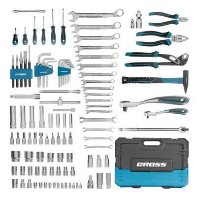 Набор инструментов, 1/4", 1/2", CrV, 120 зубьев, 115 предметов Gross по ценам производителя в Уфе с доставкой по всей России