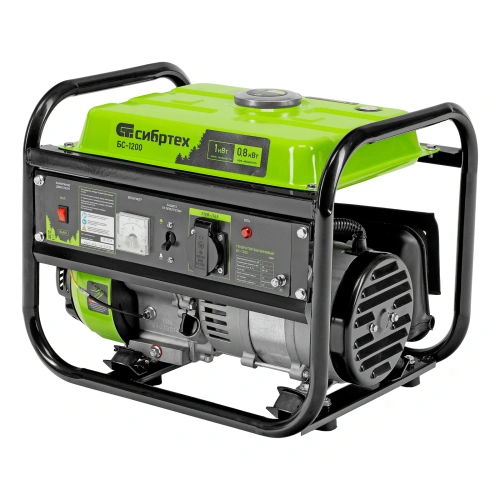 Генератор бензиновый БС-1200, 1 кВт, 230 В, четырехтактный, 5.5 л, ручной стартер Сибртех по ценам производителя в Уфе с доставкой по всей России