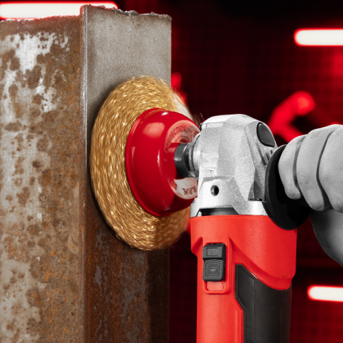 Щетка для УШМ, 100 мм, М14, "чашка", латунированная витая проволока Matrix по ценам производителя в Уфе с доставкой по всей России