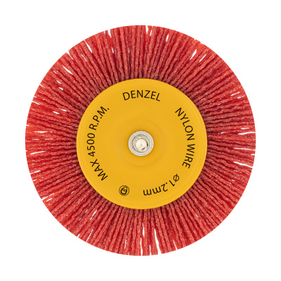 Щетка для дрели, 100 мм, Плоская, со шпилькой, нейлоновая щетина Denzel по ценам производителя в Уфе с доставкой по всей России
