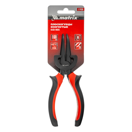 Длинногубцы изогнутые Black Nickel, 160 мм, двухкомпонентные рукоятки Matrix по ценам производителя в Уфе с доставкой по всей России