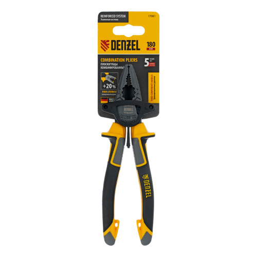 Плоскогубцы комбинированные 180 мм, трехкомпонентные рукоятки Denzel по ценам производителя в Уфе с доставкой по всей России