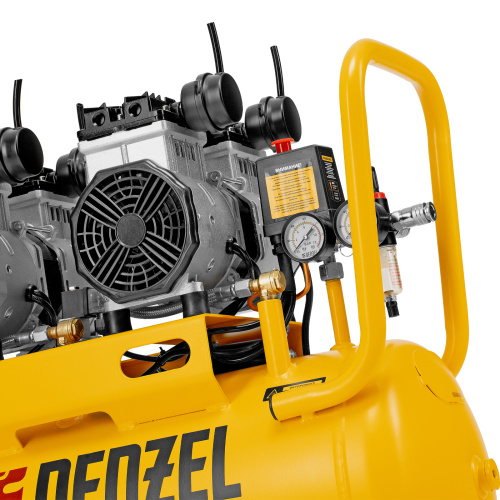 Компрессор безмасляный, малошумный DLS 2200/50, 2200 Вт, 2x1100, 50 л, 380 л/мин Denzel по ценам производителя в Уфе с доставкой по всей России