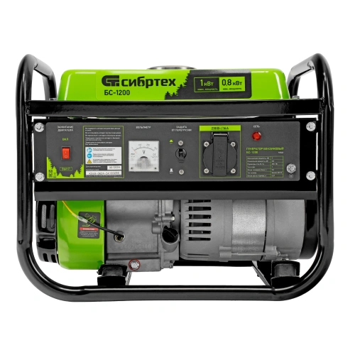 Генератор бензиновый БС-1200, 1 кВт, 230 В, четырехтактный, 5.5 л, ручной стартер Сибртех по ценам производителя в Уфе с доставкой по всей России