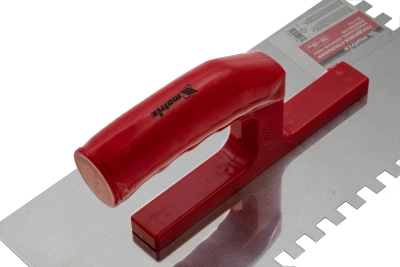 Гладилка из нержавеющей стали, 280 х 130 мм, зеркальная полировка, пластмассовая ручка, зуб 8 х 8 мм Matrix по ценам производителя в Уфе с доставкой по всей России