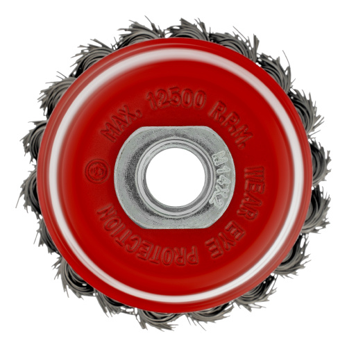 Щетка для УШМ, 75 мм, М14, "чашка", крученая проволока 0.5 мм Matrix по ценам производителя в Уфе с доставкой по всей России