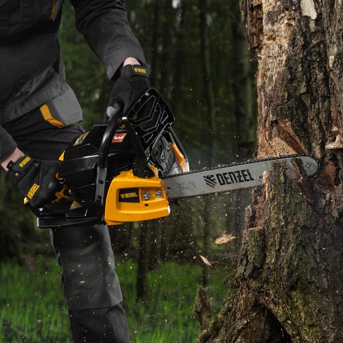 Пила цепная бензиновая DGS-4516, шина 40 см, 45 см3, 3 л.с, шаг 3/8, паз 1.3 мм, 57 звеньев Denzel по ценам производителя в Уфе с доставкой по всей России