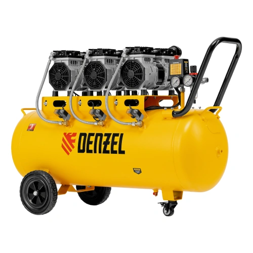 Компрессор безмасляный, малошумный DLS 1800/100,1800 Вт, 3x600, 100 л, 345 л/мин Denzel по ценам производителя в Уфе с доставкой по всей России