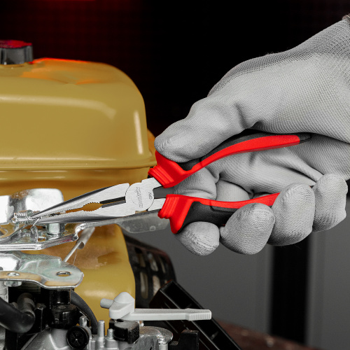 Длинногубцы прямые, 180 мм, хром-ванадий, двухкомпонентные рукоятки Matrix по ценам производителя в Уфе с доставкой по всей России