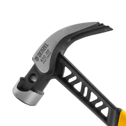 Молоток-гвоздодер 450 г, цельнокованый,боек с магнитом, двухкомп. обрезин. рук-ка Denzel по ценам производителя в Уфе с доставкой по всей России