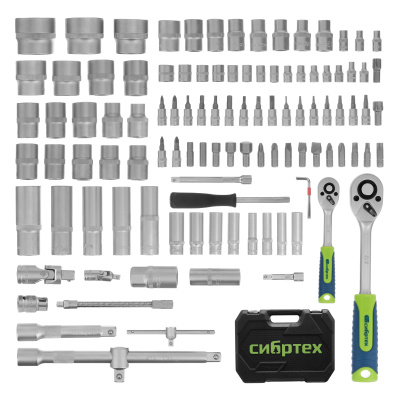 Набор инструментов, 1/2", 1/4", 108 предметов// Сибртех по ценам производителя в Уфе с доставкой по всей России