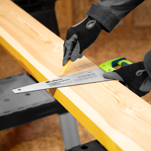 Ножовка по дереву "Зубец", 350 мм, 7-8 TPI, каленый зуб 2D, двухкомпонентная рукоятка Сибртех по ценам производителя в Уфе с доставкой по всей России