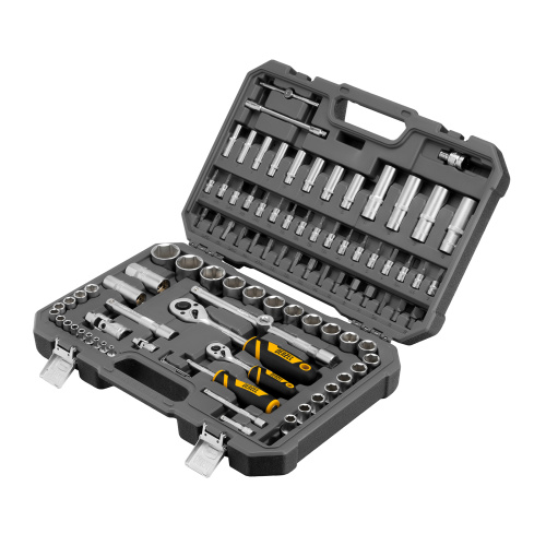 Набор инструментов, 1/2", 1/4", CrV, S2, пластиковый кейс, 94 предмета Denzel по ценам производителя в Уфе с доставкой по всей России