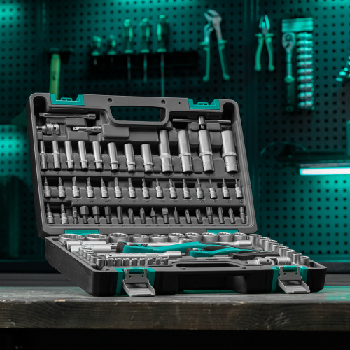 Набор инструментов 1/2", 1/4", CrV, 12 гранные головки, пластиковый кейс, 94 предмета Stels по ценам производителя в Уфе с доставкой по всей России