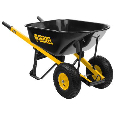 Тачка строительная, усиленная, объем 140 л, 250 кг, двухколесная, колесо 15х6.00-6 Denzel по ценам производителя в Уфе с доставкой по всей России