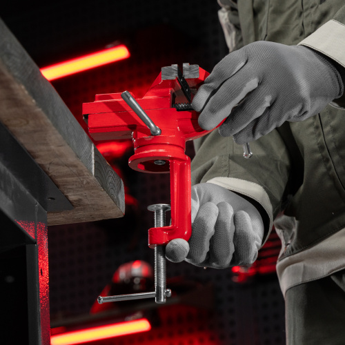 Тиски слесарные, 80 мм, настольные, поворотные, c наковальней MTX по ценам производителя в Уфе с доставкой по всей России