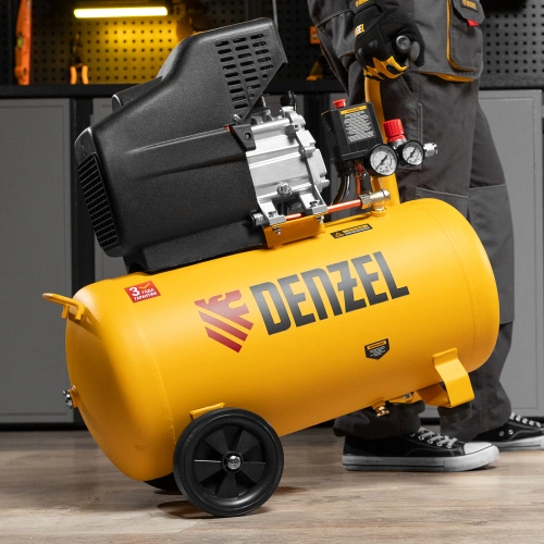 Компрессор воздушный, прямой привод DC1500/50, 1.5 кВт, 50 литров, 220 л/мин Denzel по ценам производителя в Уфе с доставкой по всей России