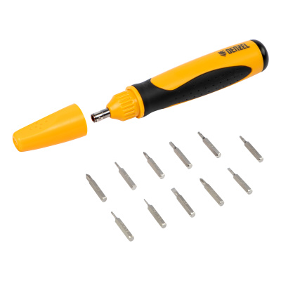 Отвертка реверсивная, механизм SmartPush mini 11 шт, CrMo Denzel по ценам производителя в Уфе с доставкой по всей России