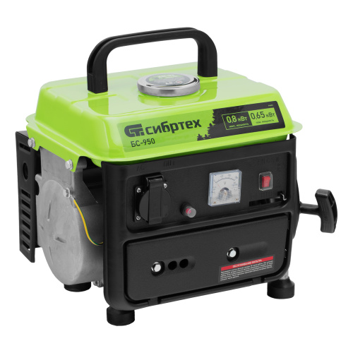 Генератор бензиновый БС-950, 0.8 кВт, 230 В, 2-х тактный, 4 л, ручной стартер Сибртех по ценам производителя в Уфе с доставкой по всей России