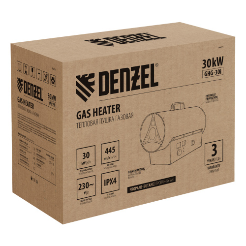 Газовая тепловая пушка GHG-30i, 30 кВт, цифровой термостат, пропан-бутан Denzel по ценам производителя в Уфе с доставкой по всей России