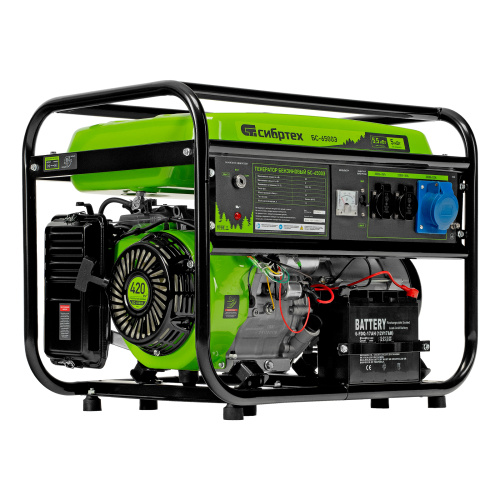 Генератор бензиновый БС-6500Э, 5.5 кВт, 230В, четырехтактный, 25 л, электростартер Сибртех по ценам производителя в Уфе с доставкой по всей России