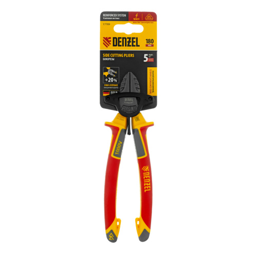 Бокорезы, диэлектрические рукоятки, до 1000 В, трехкомпонентные рукоятки, 180 мм Denzel по ценам производителя в Уфе с доставкой по всей России