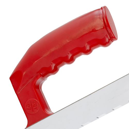 Гладилка из нержавеющей стали, 280 х 130 мм, зеркальная полировка, пластмассовая ручка, зуб 10 х 10 мм Matrix по ценам производителя в Уфе с доставкой по всей России