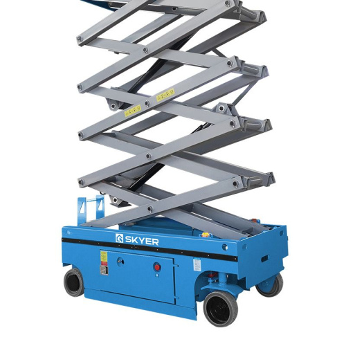 Самоходный ножничный подъемник с выдвижной платформой SKYER PL1245 по ценам производителя в Уфе с доставкой по всей России