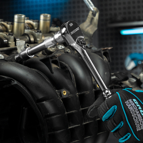 Ключ-трещотка 1/2", CrV, 120 зубьев, цельнометаллический, хром Gross по ценам производителя в Уфе с доставкой по всей России