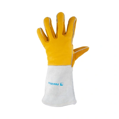 Краги спилковые водоотталкивающие "Защита" (артикул 10-2750L, пр-во FoxWeld/КНР) по ценам производителя в Уфе с доставкой по всей России