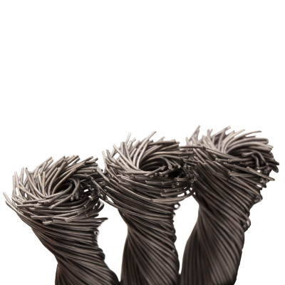 Щетка для УШМ, 150 мм, "Плоская", крученая нержавеющая проволока 0.5мм, посадка 22.2 мм Denzel по ценам производителя в Уфе с доставкой по всей России