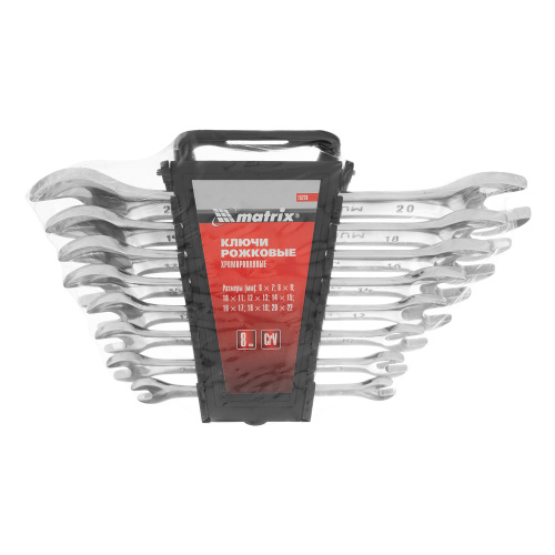 Набор ключей рожковых 8 шт, 6-22мм, CrV, Elliptical, зеркальное хромирование Matrix по ценам производителя в Уфе с доставкой по всей России