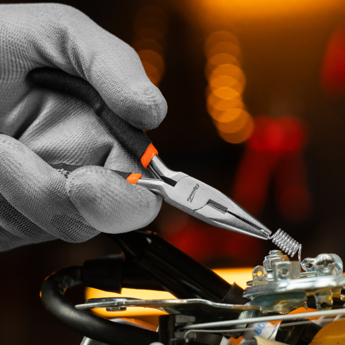 Длинногубцы прямые Mini, 130 мм, никелированные, авторазжим Sparta по ценам производителя в Уфе с доставкой по всей России