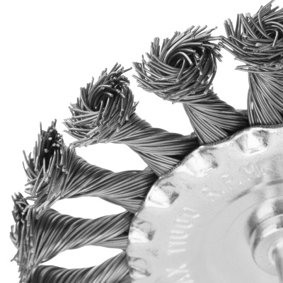 Щетка для дрели, 100 мм, плоская со шпилькой, крученая металлическая проволока Matrix по ценам производителя в Уфе с доставкой по всей России