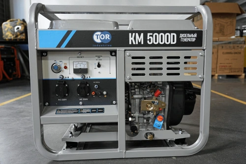 Генератор дизельный 5,0 кВт 220В с электростартером и колесами TOR KM5000D по ценам производителя в Уфе с доставкой по всей России