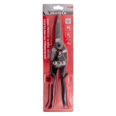 Ножницы по металлу, удлиненные, 285 мм, пряморежущие, обрезиненные рукоятки Matrix по ценам производителя в Уфе с доставкой по всей России