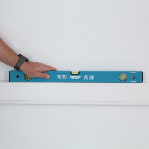 Уровень алюминиевый усиленный, 600 мм, 3 глазка Gross по ценам производителя в Уфе с доставкой по всей России