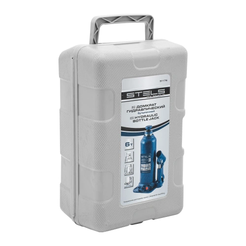 Домкрат гидравлический бутылочный, 6 т, h подъема 207-404 мм, в пластиковом кейсе Stels по ценам производителя в Уфе с доставкой по всей России
