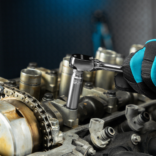 Ключ-трещотка 1/4", CrV, 120 зубьев, цельнометаллический, хром Gross по ценам производителя в Уфе с доставкой по всей России