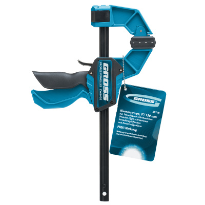 Струбцина реечная, быстрозажимная, пистолетного типа, пошаговый механизм, пластиковый корпус, 150 мм Gross по ценам производителя в Уфе с доставкой по всей России