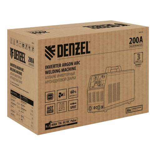 Аппарат инвертор. аргонодуговой сварки ITIG-200 ACDC Mix Pulse, 200 А, ПВ 60% Denzel по ценам производителя в Уфе с доставкой по всей России