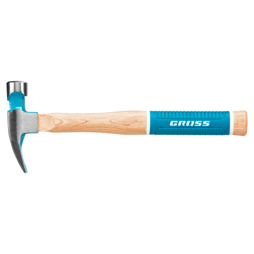 Молоток-гвоздодер, 280 г, угол 75, магнит, обрезиненная рукоятка American hickory GROSS по ценам производителя в Уфе с доставкой по всей России
