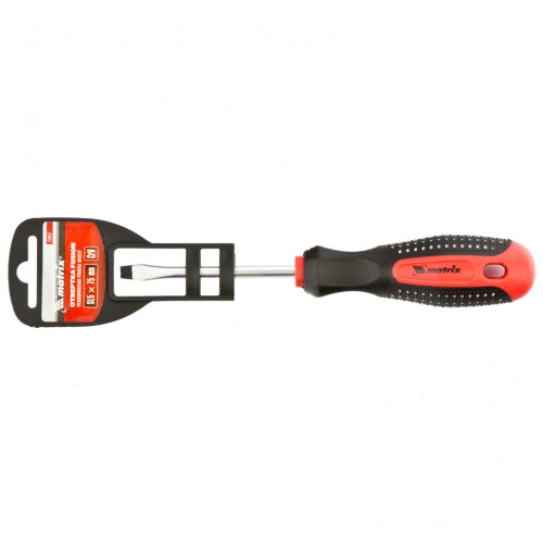 Отвертка Fusion, SL5 х 75 мм, CrV, трехкомпонентная рукоятка "Anti slip" Matrix по ценам производителя в Уфе с доставкой по всей России