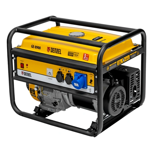 Генератор бензиновый GE 8900, 8.5 кВт, 220 В/50 Гц, 25 л, ручной старт Denzel по ценам производителя в Уфе с доставкой по всей России